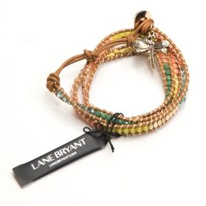 🌺 Lane Bryant Dragonfly Rope Beaded Wrap Bracelet